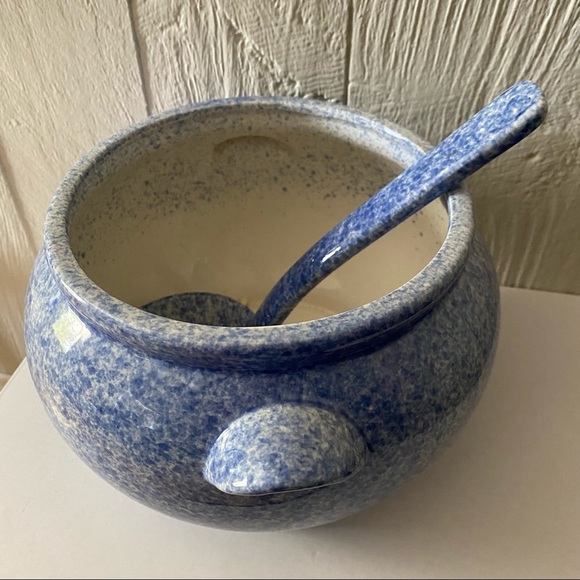 Large Gailstyn-Sutton Bleu Cordon Blue Speckled Soup Tureen With Ladle - Picture 9 of 16